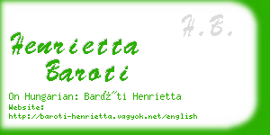 henrietta baroti business card